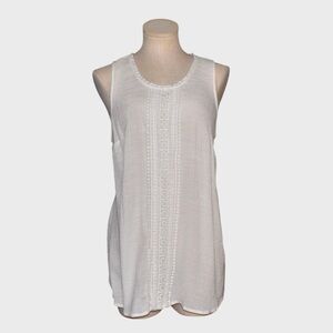 Liz Lange Maternity Sleeveless Tunic Top Crochet Trim